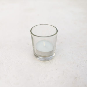 glass candle holder with candle