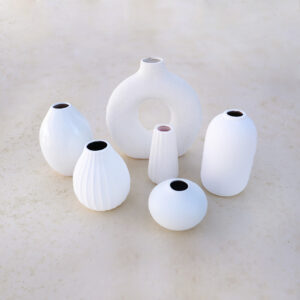 white ceramic vase set