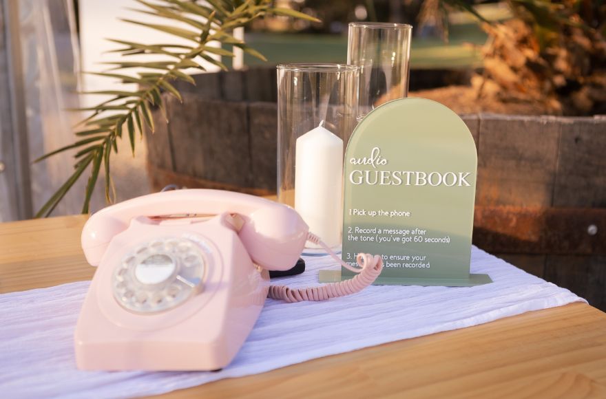 Guest book alternative - leave a message on an old telephone