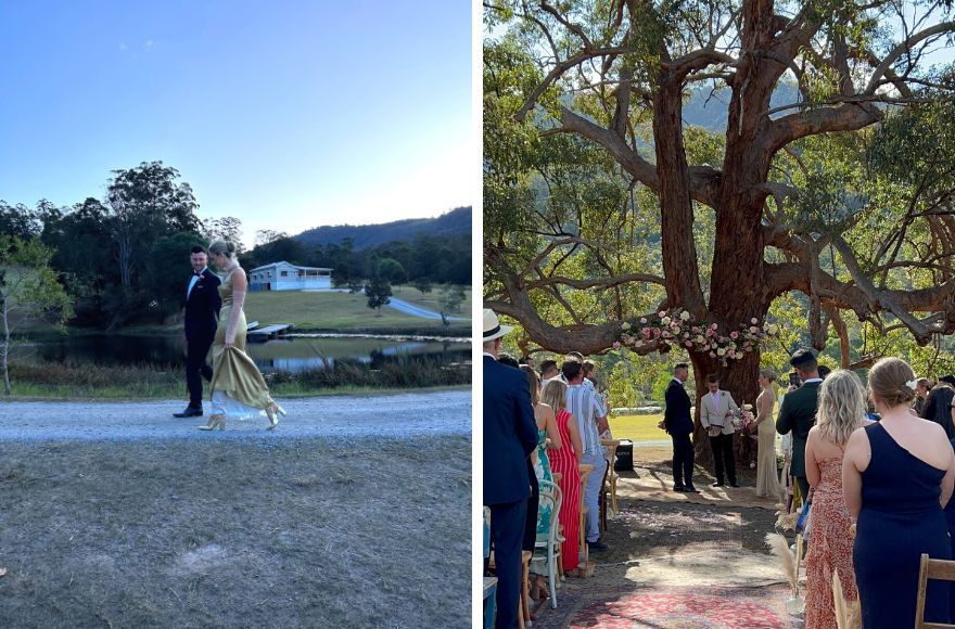 Couple celebrate their wedding on the grounds of a Hinterland property